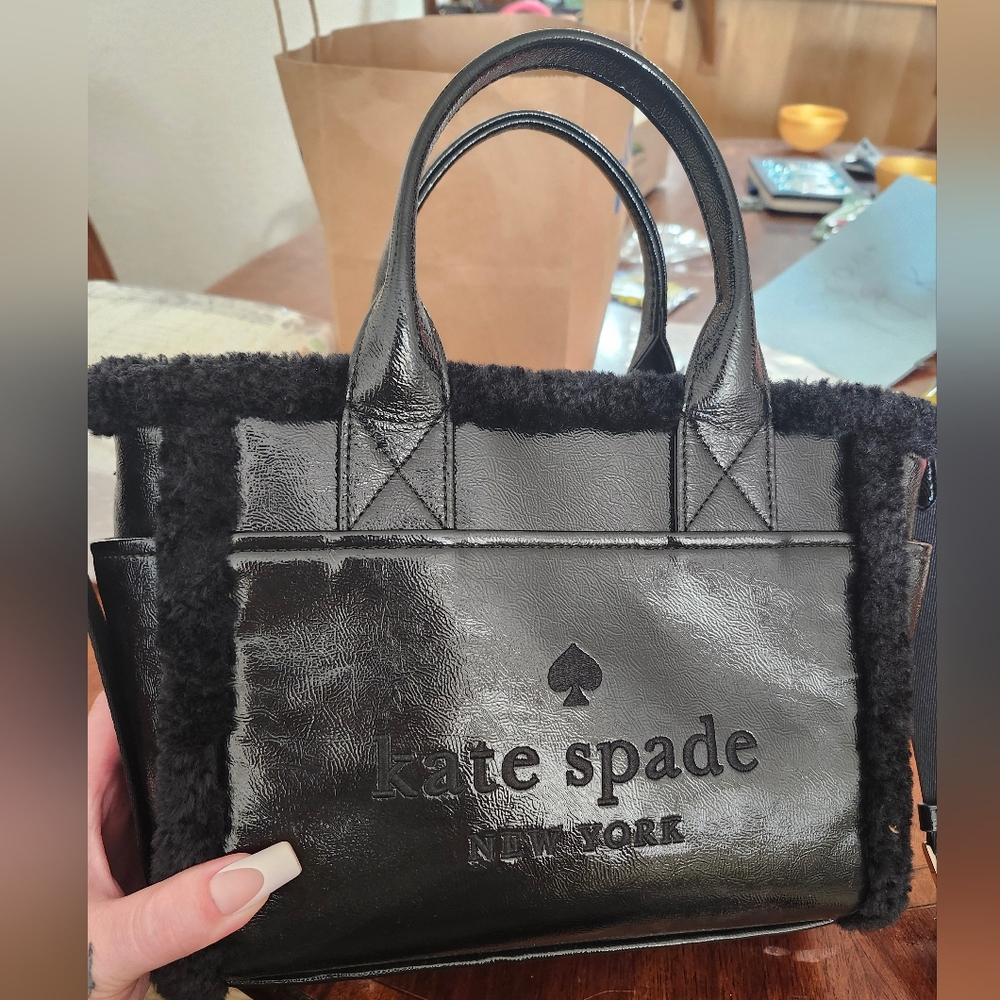 Kate Spade Black Quilted Pleather Tote